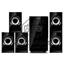 Компьютерная акустика SVEN АС HT-201, черный (80 Вт, Bluetooth, пульт, дисплей, FM, USB, SD)