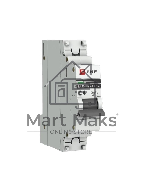 Выключатель автоматический модульный 1п C 4А 4.5кА ВА 47-63 PROxima EKF mcb4763-1-04C-pro