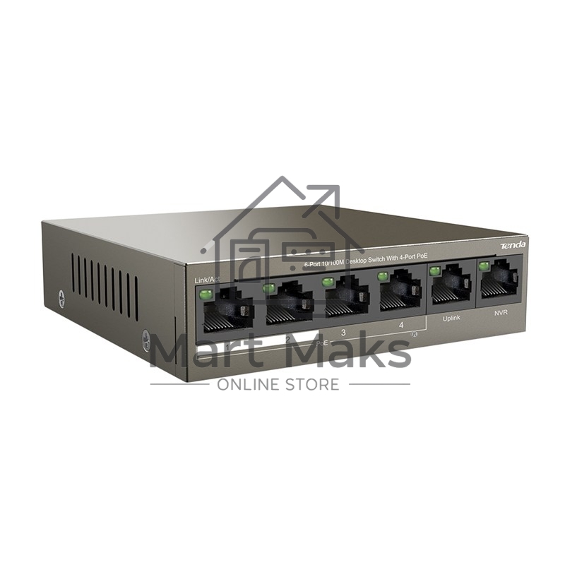 Коммутатор Tenda TEF1106P-4-63W 6PORT 100M 4POE