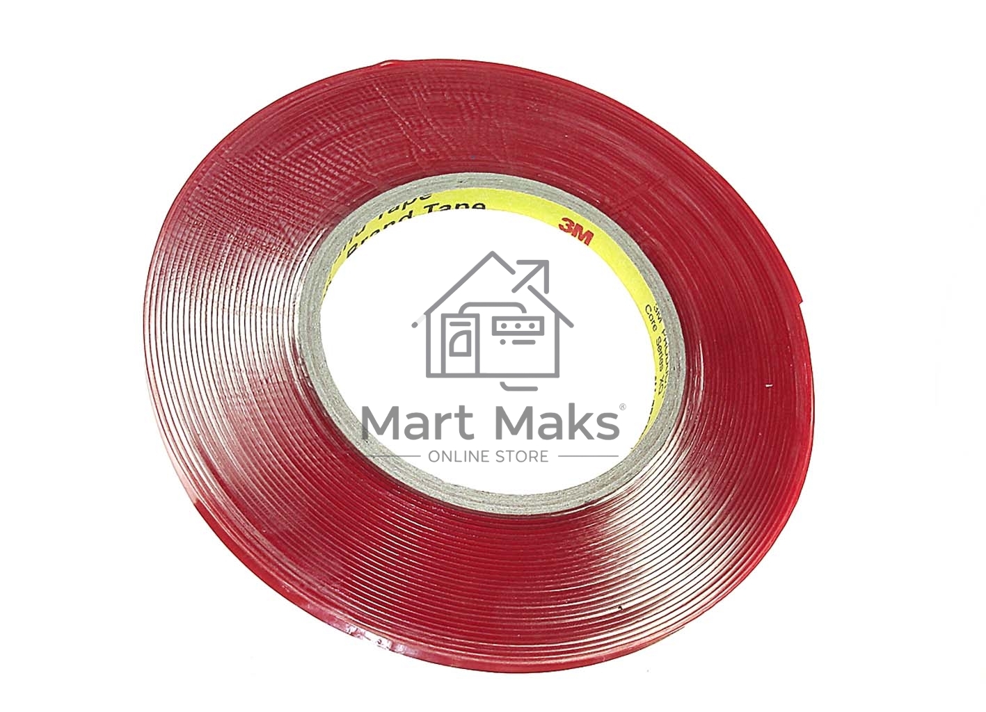 Скотч двусторонний прозрачный 3M с красной защитной лентой толщина 1мм ширина 3мм 10м