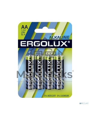 Элемент питания алкалиновый Ergolux LR6 BL-4 LR6 BL-4 1.5В Alkaline (блист.4шт)
