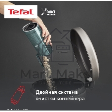 Пылесос вертикальный Tefal X-Force Flex TY9L42WO серый/зеленый, питание от аккумулятора, 150 Вт, уборка сухая, пылесборник 0.65 л