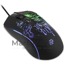 Мышь проводная Oklick 702G черный, 3600 dpi, USB, кнопки - 4