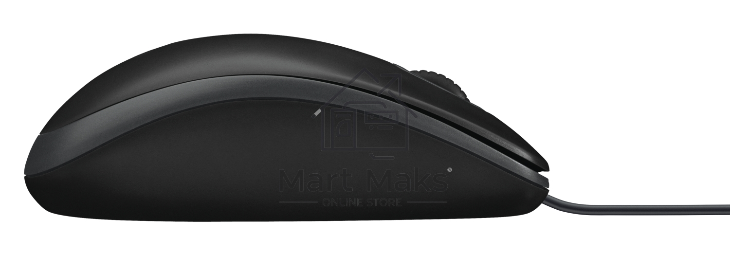 Мышь проводная Logitech B100 черный, 1000 dpi, USB, кнопки - 3