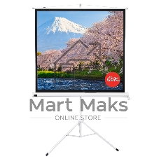 Экран Sakura 180x180 см TriScreen 1:1 напольный рулонный белый100' Matt White (MW), серый корпус