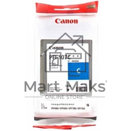 Картридж струйный Canon PFI-107C (6706B001) голубой (130 мл) для Canon iP F680/685/780/785