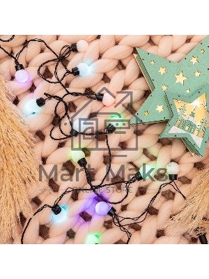 Новогодние светоукрашения Neon-night (303-559) Гирлянда LED - шарики RGB, O23 мм, 5 м