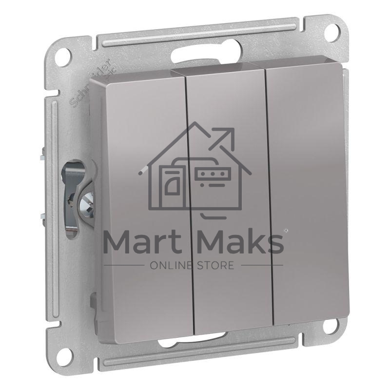 Механизм выключателя 3-кл. ATLAS DESIGN (сх.1+1+1) 10АХ алюм. SchE ATN000331