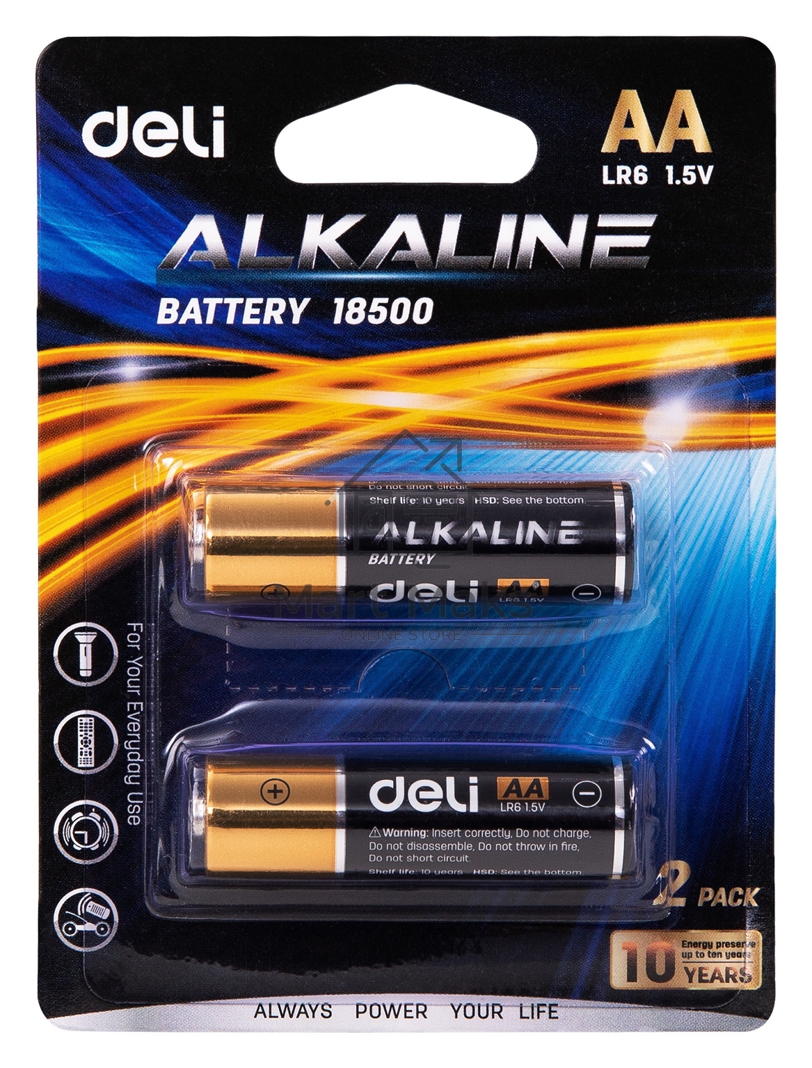Батарея Deli E18500 AA (2шт) блистер