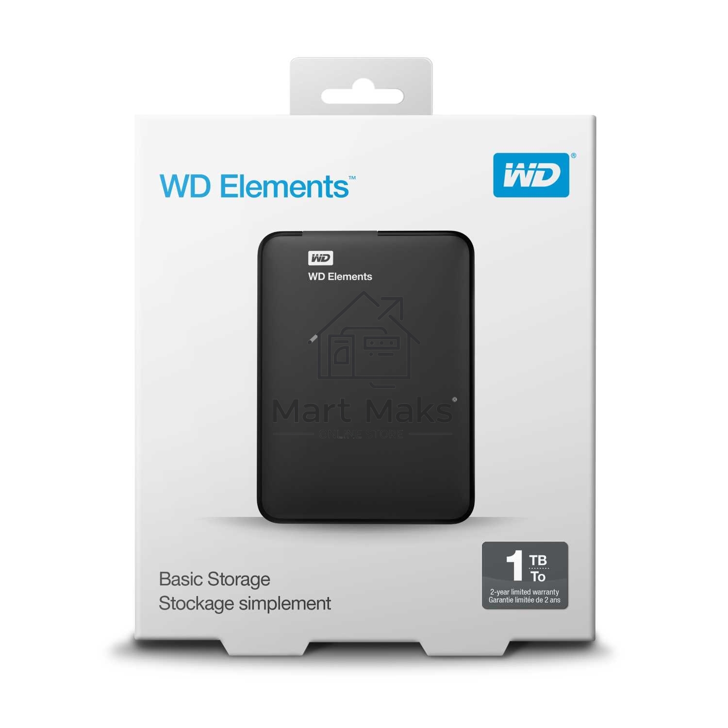 Внешний жесткий диск HDD WD 1Tb Original USB 3.0 WDBUZG0010BBK-WESN Elements Portable 2.5