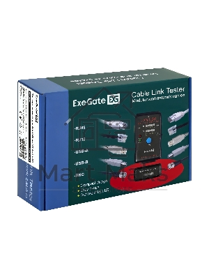 Тестер сетевой ExeGate EX293160RUS EX-T5448 для RJ-45/RJ-11/RJ-12/USB