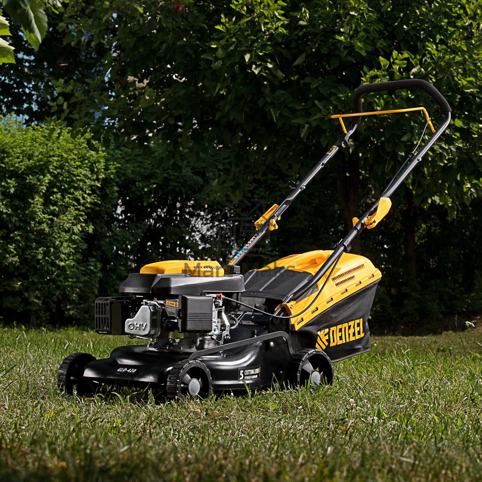 Газонокосилка бензиновая Denzel GLD-420, 146 см3,шир 42 см,40 л 58805