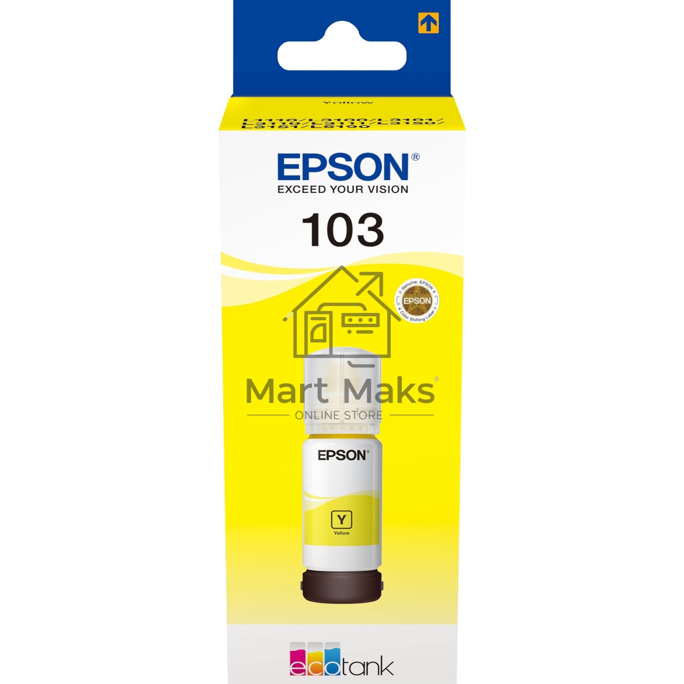 Чернила Epson 103Y C13T00S44A желтый (65 мл) для Epson L3100/3110/3150