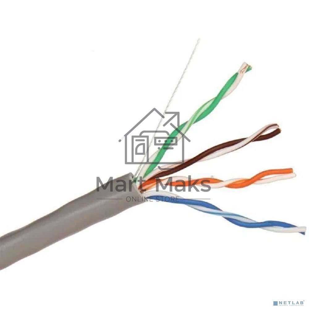 Кабель ExeGate SFTP 4 пары кат.5e медь, 24AWG, экран, бухта 305м, серый, PVC
