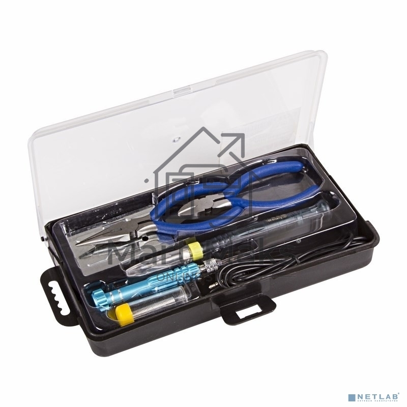 Набор для пайки Rexant (USB паяльник 8 Вт, кусачки, тонкогубцы, подставка, припой, отвертка)
