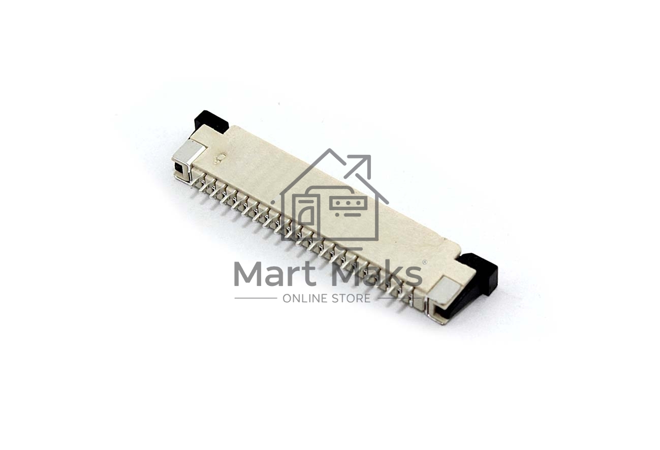 Разъем FPC  Half Coverage Bottom Contact 1.0K-BX-20PWB 20 pin высота 2мм шаг 1мм
