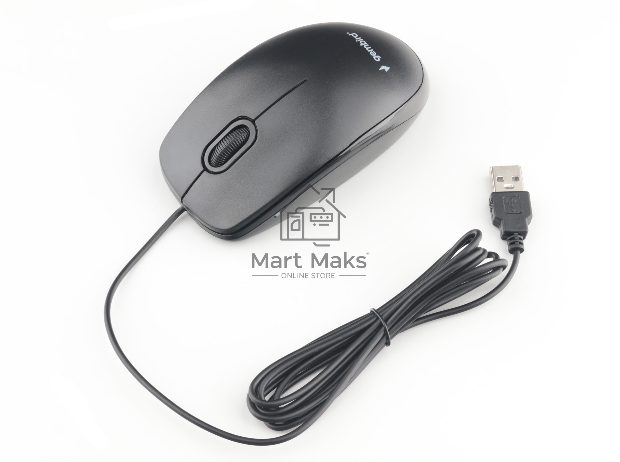 Мышь проводная Gembird MOP-200 черный, 1000 dpi, USB, кнопки - 3