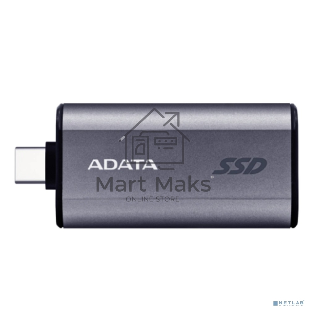 Твердотельный диск A-DATA External SC750 серый SC750-500G-CCBK 500GB USB 3.2 Gen 2 Type-C, R/W -1050/1000 MB/s