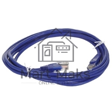 Патч-корд LANMASTER TWT UTP cat.5e, с заливными колпачками, 0.3 м, синий