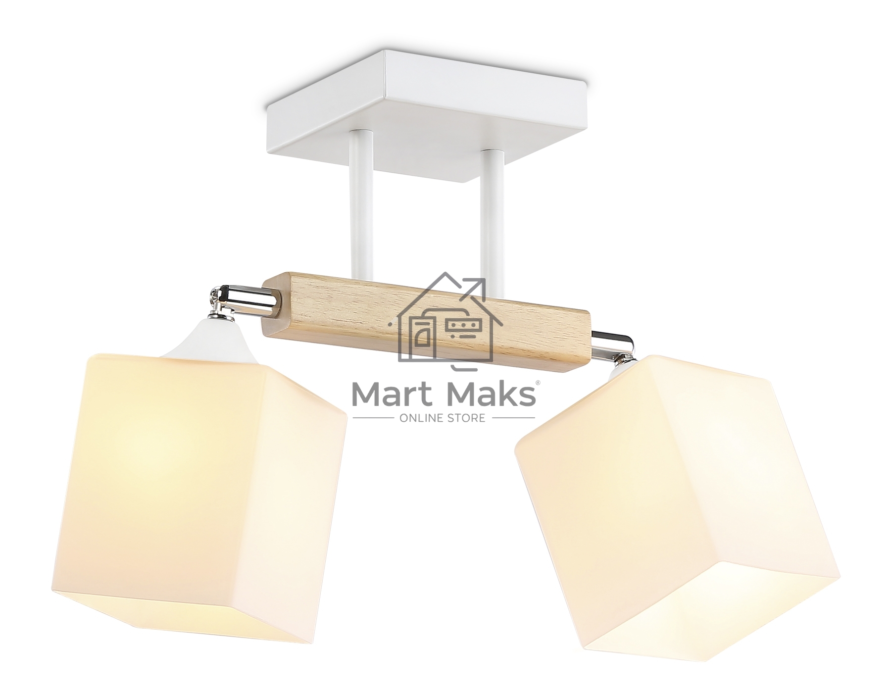Светильник Ambrella light TR9511/2 WH/CH/FR белый/хром/белый матовый E27*2 max 40W 517*100*246