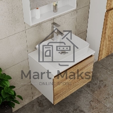 Комплект для ванной, 4 предмета (тумба Bau Dream 60 + раковина BAU 48х37, с отв. под смеситель + смеситель Hotel Still, выпуск клик-клак, хром)