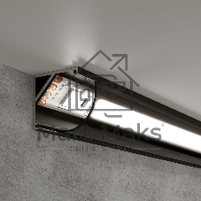 LL-2-ALP008 /  Угловой алюминиевый профиль черный/черный для LED ленты (под ленту до 10mm)