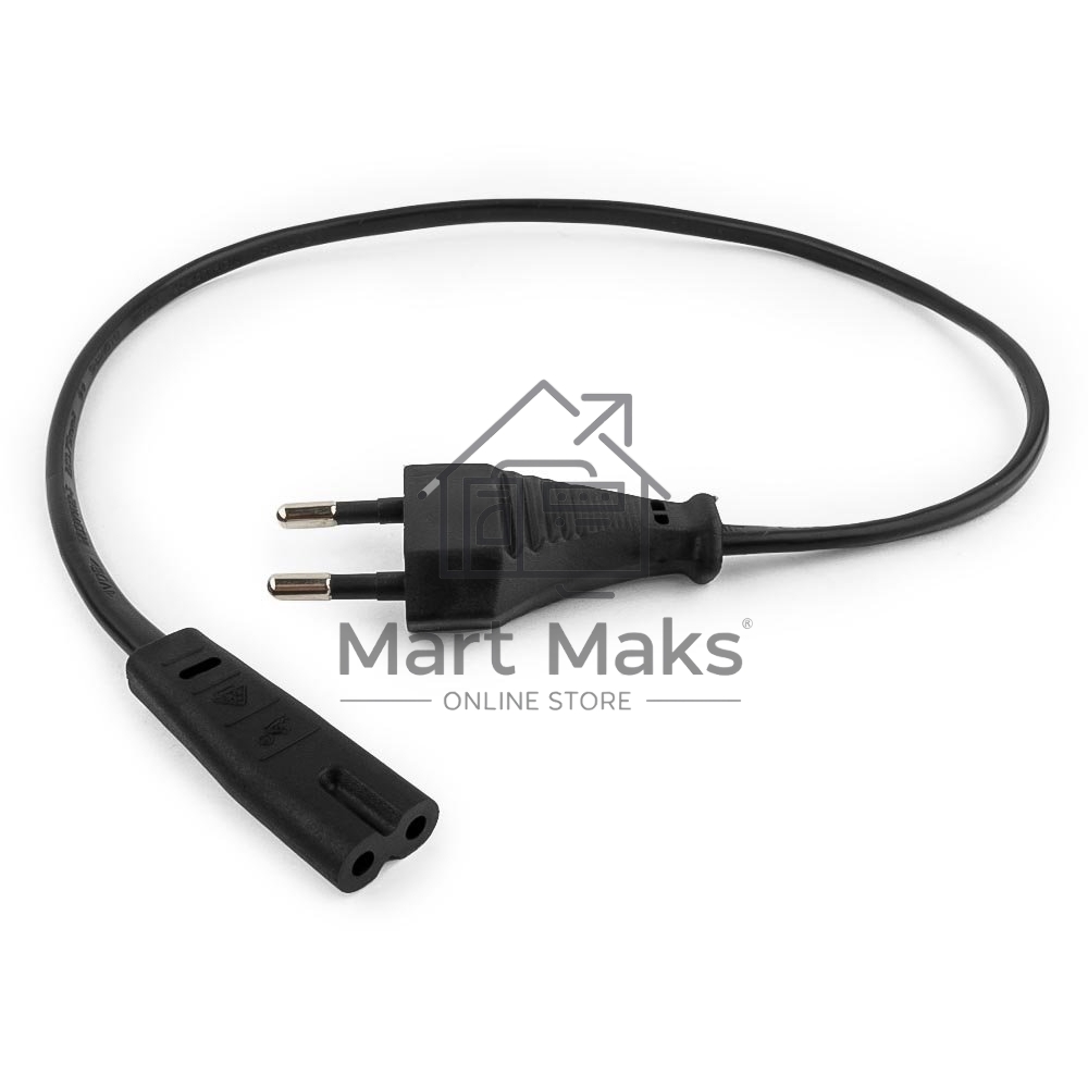 Кабель питания для ноутбуков, аудио/видео техники Gembird PC-184/2-0.5М, 0.5м, 2-pin, черный, пакет