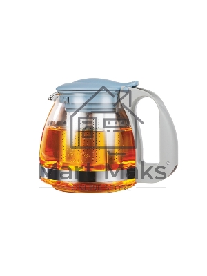 Чайник заварочный LARA LR06-19 <Blue> <700мл> силикатное стекло, стальной фильтр, подъем крышки