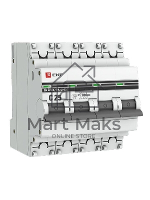 Выключатель автоматический модульный 4п C 25А 4.5кА ВА 47-63 PROxima EKF mcb4763-4-25C-pro