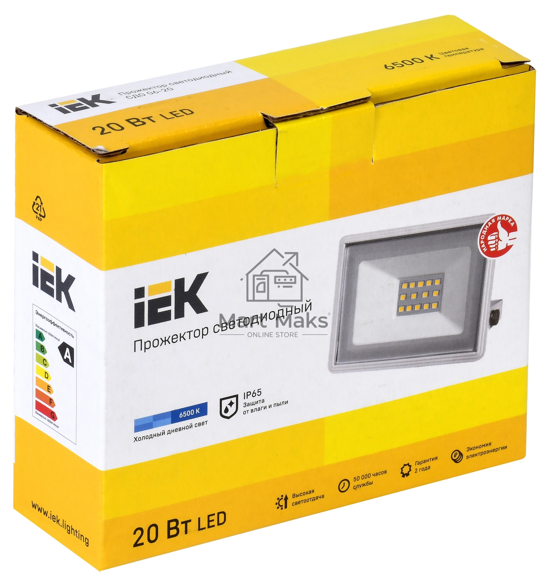 Прожектор светодиодный Iek LPDO601-20-65-K01 06-20 белый IP65 6500 K IEK