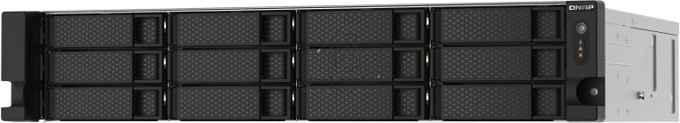Сетевое хранилище без дисков SMB QNAP TS-1273AU-RP-8G NAS 12 HDD trays, 2x 2.5 GbE, rackmount, 2 PSU. 4-core AMD V1500B2,2 GHz, RAM 8 GB (8 GB UDIMM DDR4 (1 x 8 GB) up to 32 GB (2 x 16 GB)). W/o rail kit RAIL-B02