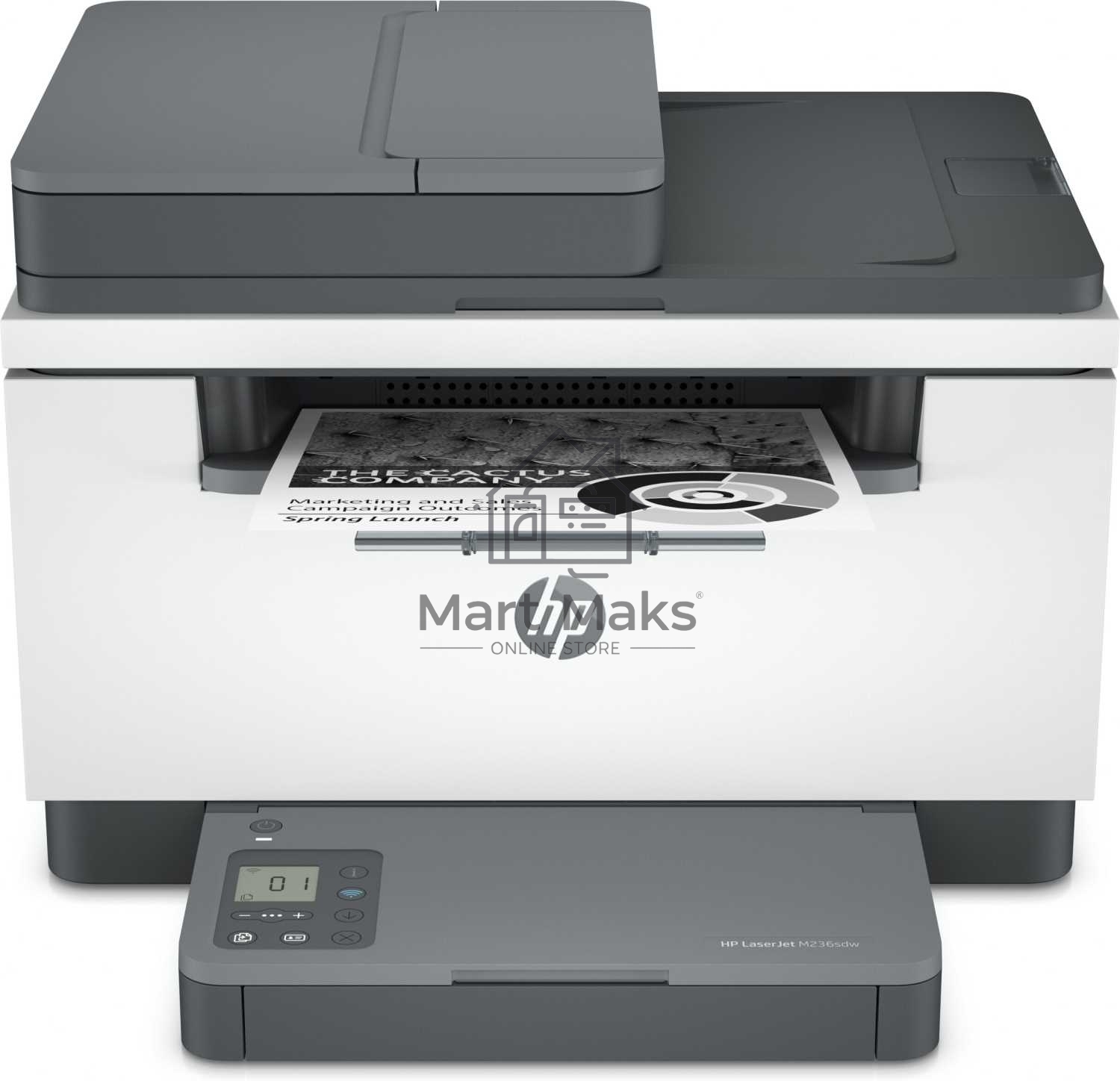 МФУ лазерный HP LaserJet M236sdw (9YG09A), A4, ч/б, печ. до 29 стр/мин., скан. до 19 стр/мин. (ч/б) 10 стр/мин. (цвет), 600 x 600 dpi, USB, RJ-45, Wi-Fi, BlueTooth, Air Print, Mopria