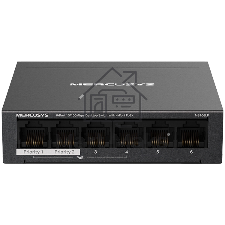 Настольный коммутатор Mercusys MS106LP с 6 портами 10/100 Мбит/с (4 порта PoE+)