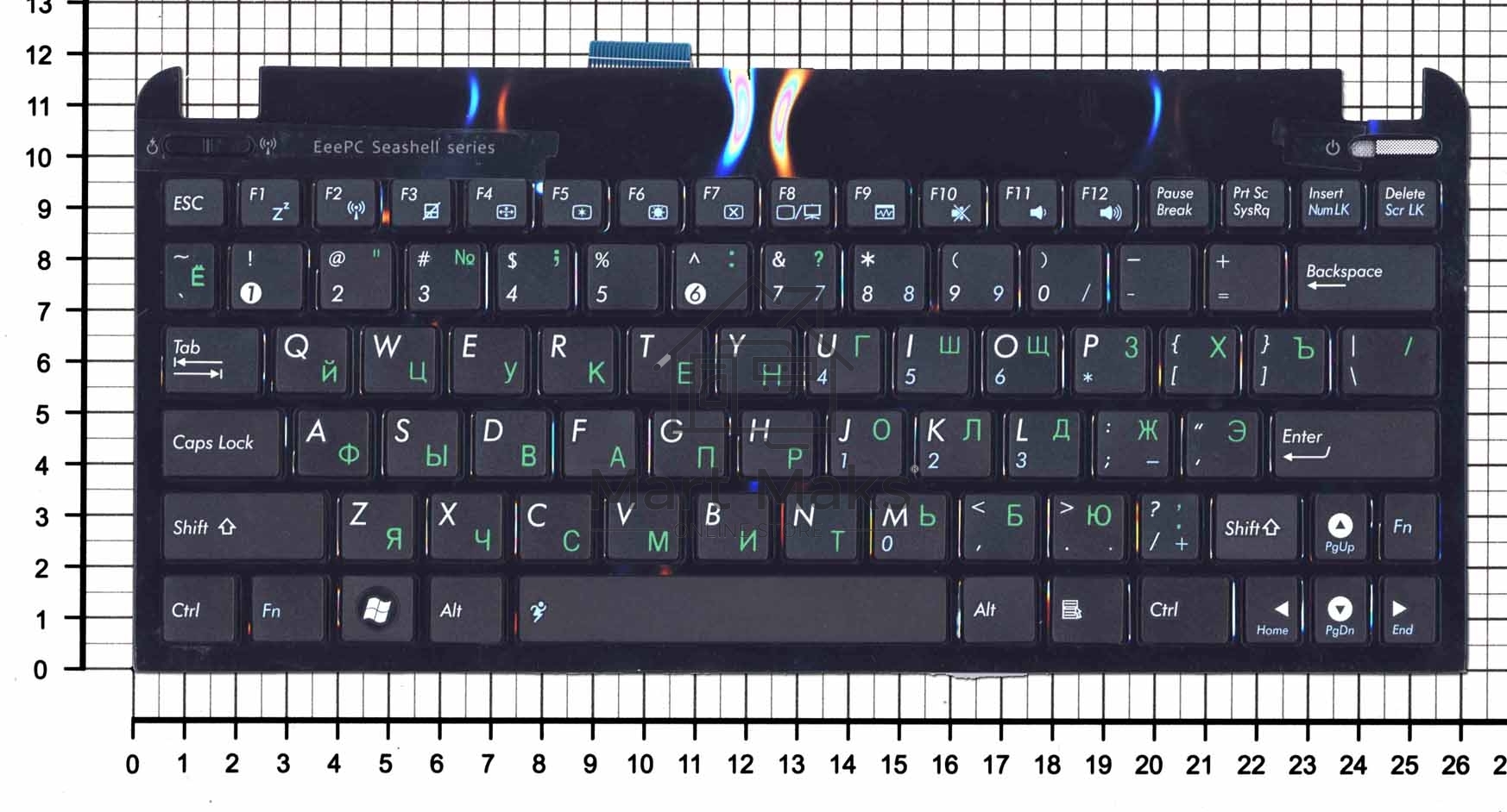 Клавиатура для ноутбука Asus Eee PC 1015 черная с рамкой