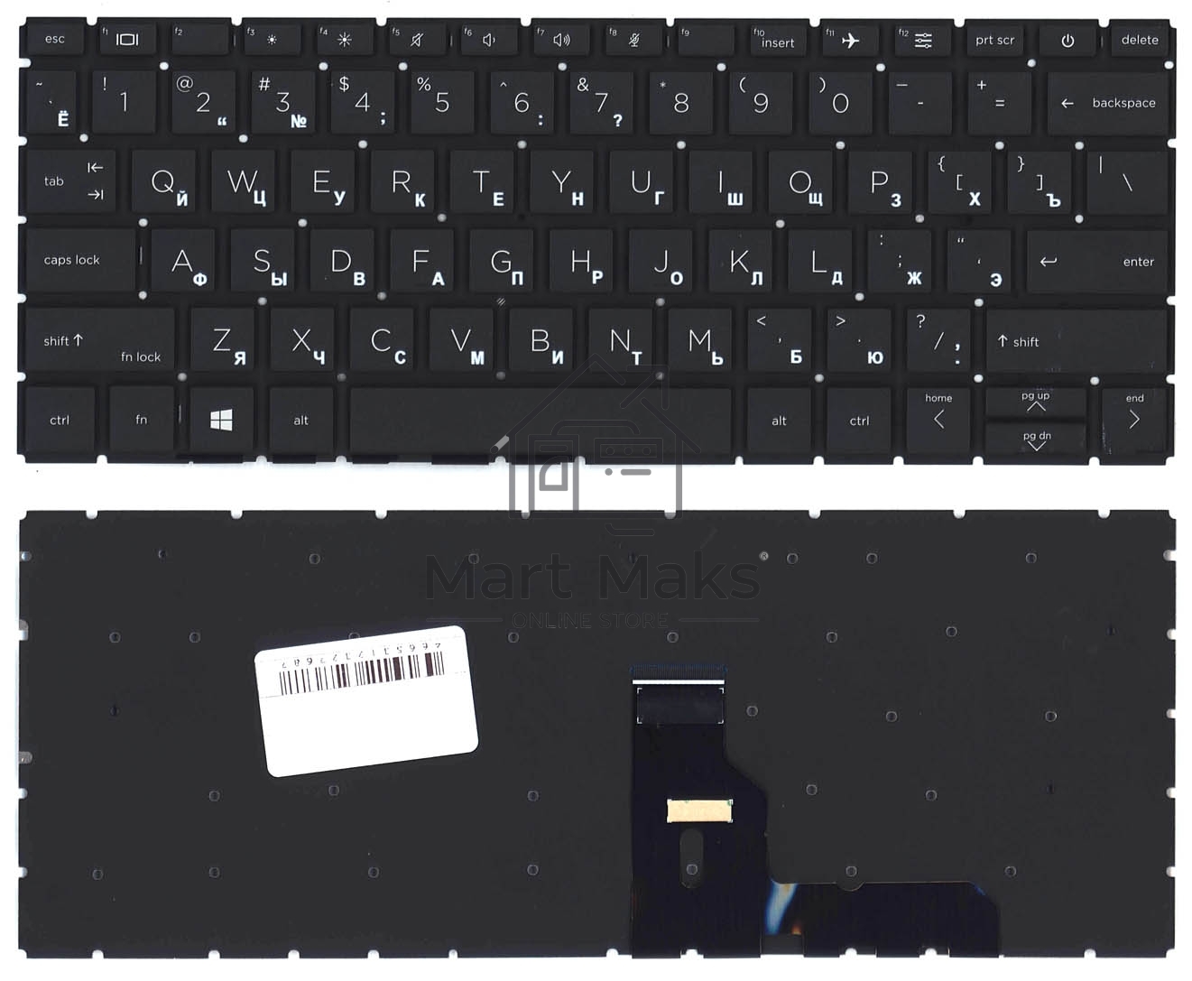 Клавиатура для ноутбука HP Probook 430 435 G8 черная