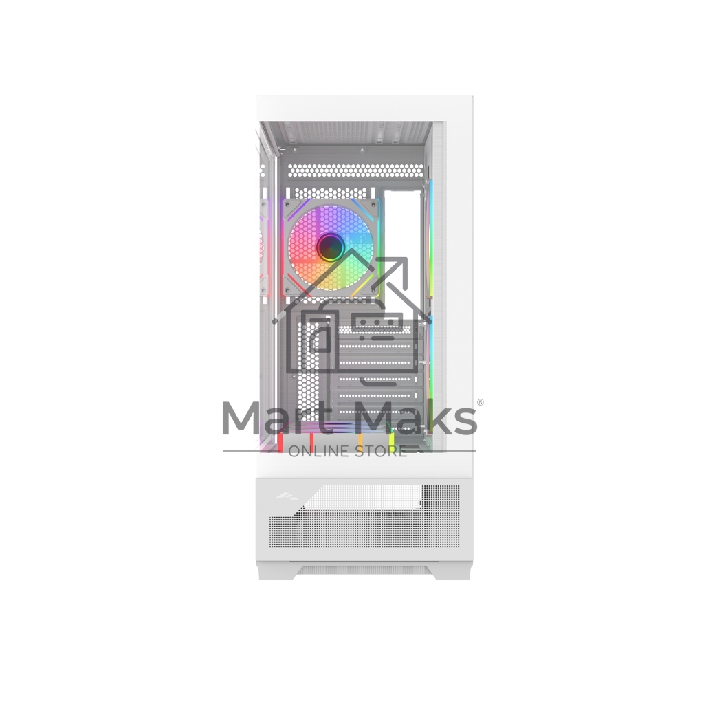 Корпус ПК без блока питания Case SAMA V43 White, Midi-Tower, TG, 6x120mm ARGB, 2xUSB 3.0 + 1xUSB 3.2 Type-C, ATX, mATX, mITX White