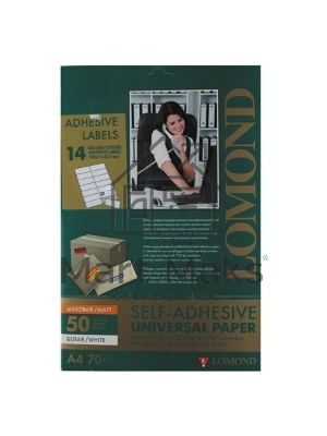 Этикетки Lomond 2100095 105x42.3мм A4 70гр/м2 на лист.14эт. самоклеющаяся универсальная (упак.:50л)