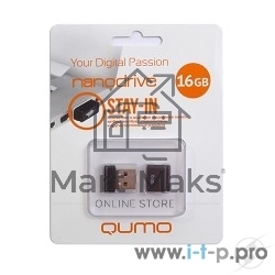 Флешка USB R/W QUMO 16GB NANO QM16GUD-NANO-B Black