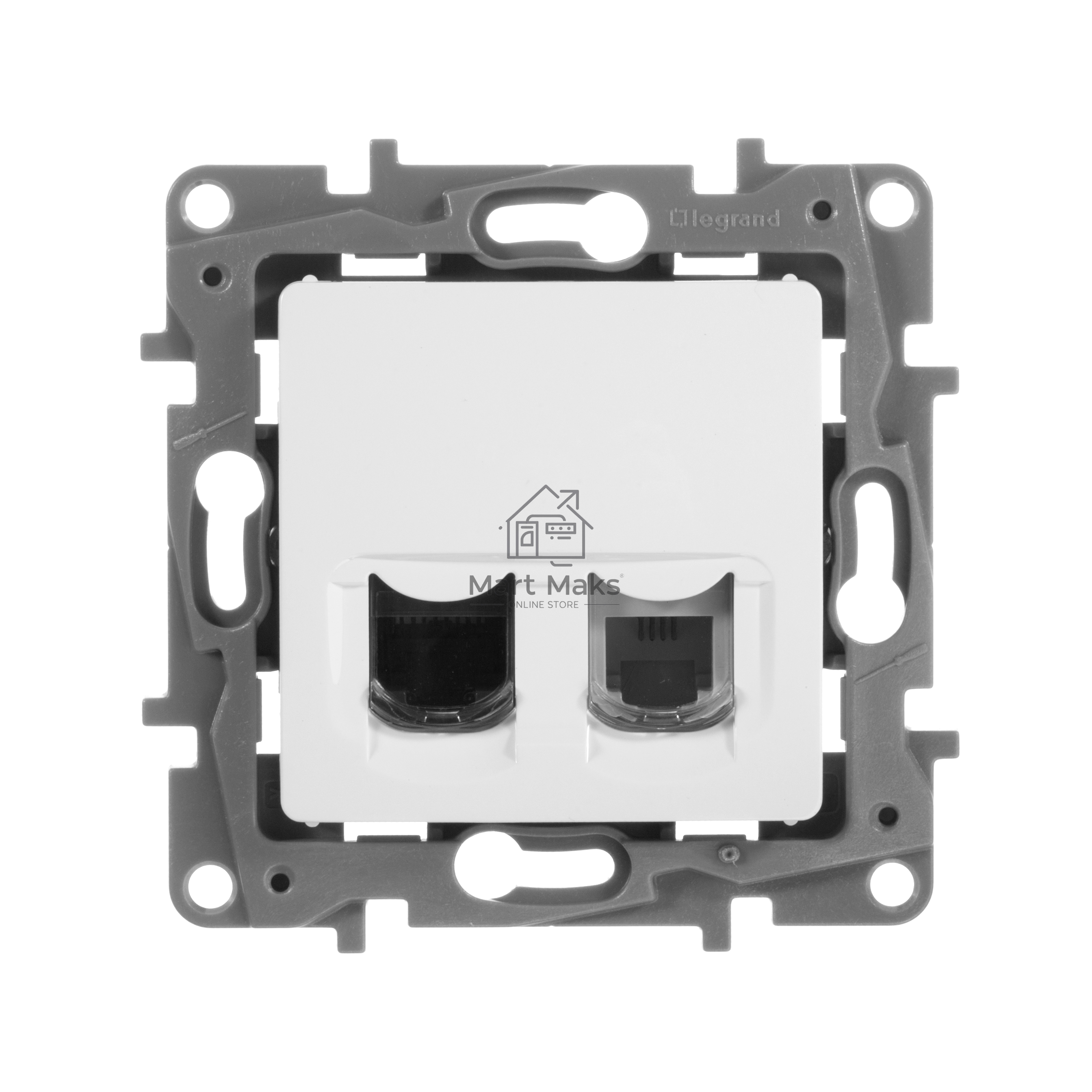 Розетка ETIKA RJ11+RJ45 кат. 5 UTP, бел. ETIKA Розетка RJ11+RJ45 кат. 5 UTP, бел.