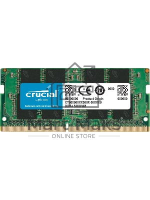Оперативная память Crucial, DDR4, 16GB (1x16 GB), 3200 MHz, CL22, SO-DIMM