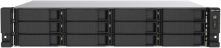 Сетевое хранилище без дисков SMB QNAP TS-1273AU-RP-8G NAS 12 HDD trays, 2x 2.5 GbE, rackmount, 2 PSU. 4-core AMD V1500B2,2 GHz, RAM 8 GB (8 GB UDIMM DDR4 (1 x 8 GB) up to 32 GB (2 x 16 GB)). W/o rail kit RAIL-B02