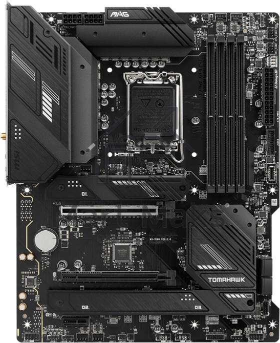 Материнская плата MSI MAG B760 TOMAHAWK WIFI, LGA 1700, Intel B760, 4xDDR5, 4xSATA, 3xM.2, 1xPCI-E 3.0 x4, 1xPCI-E 5.0 x16, 1xHDMI, 1xDP, 1xUSB Type-C, 1x2.5Gb LAN, 4xUSB-A 2.0, 4xUSB-A 3.2 Gen 2, 5x3.5 мм, 7.1, Standard-ATX