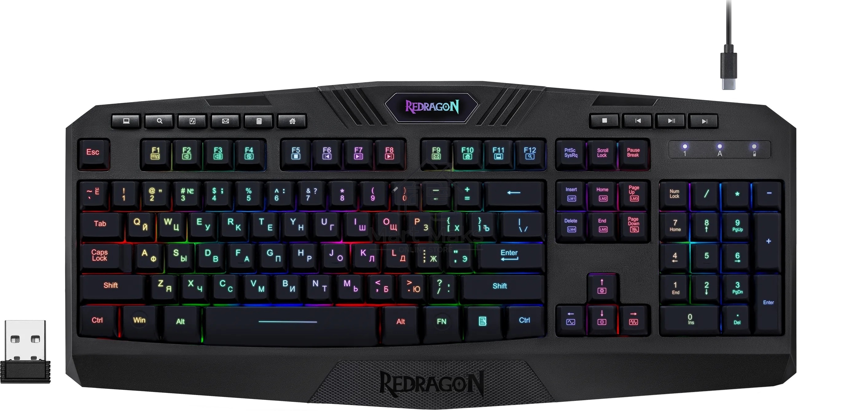 Клавиатура Redragon Harpe Wireless (78121) беспроводная, USB, Радиоканал, черный