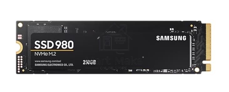 Накопитель SSD Samsung 980, 250GB, PCIe 3.0 x4, M.2 2280, NVMe, R/W 2900/1300
