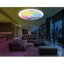 Музыкальный светодиодный светильник Ambrella light FZ710 WH белый IP20 40W 3000-6500K+RGB Music 370*56 (ПДУ ИК)