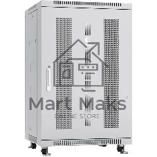 Шкаф серверный напольный Cabeus, IP20, 18U, 988х600х600 мм (ВхШхГ), дверь: перфорация, разборный, цвет: серый