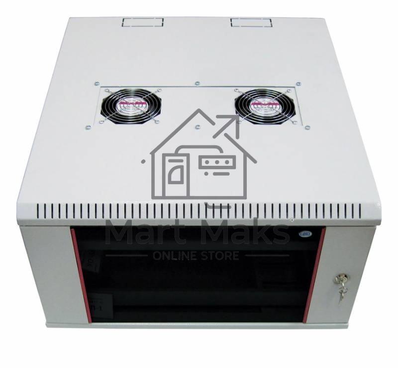 Шкаф настенный ЦМО ШРН-12.650 12U 600x650мм пер.дв.стекл несъемные бок.пан. 50кг серый