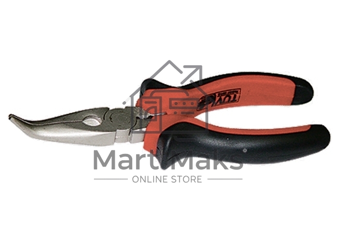 Утконосы MATRIX 17458длинногубцы black nickel 160мм изогнутые двухкомпонентные рукоятки