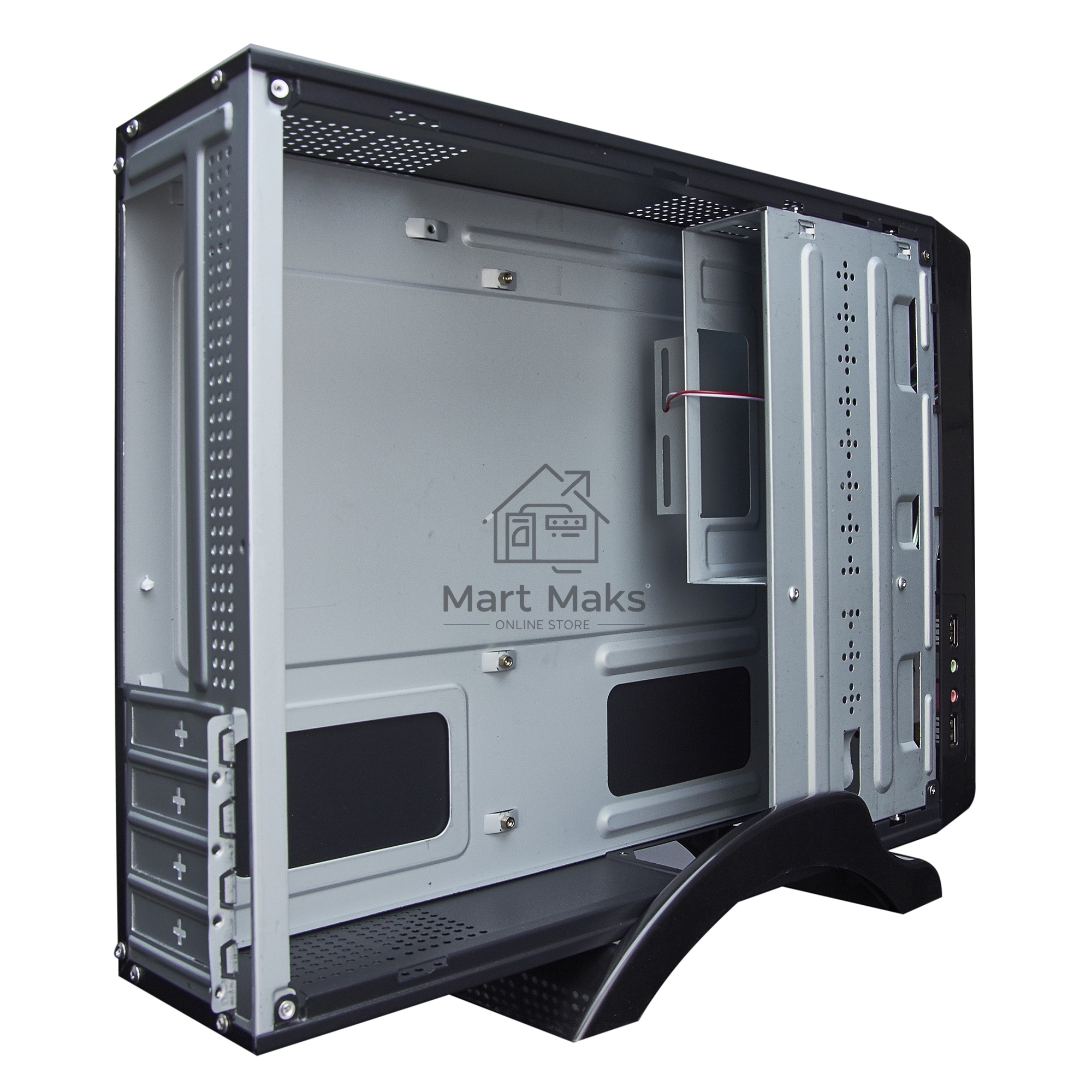 Компьютерный корпус MiniITX Exegate MI-209 Black, miniITX/mATX, <M350, 80mm>, 2*USB, Audio