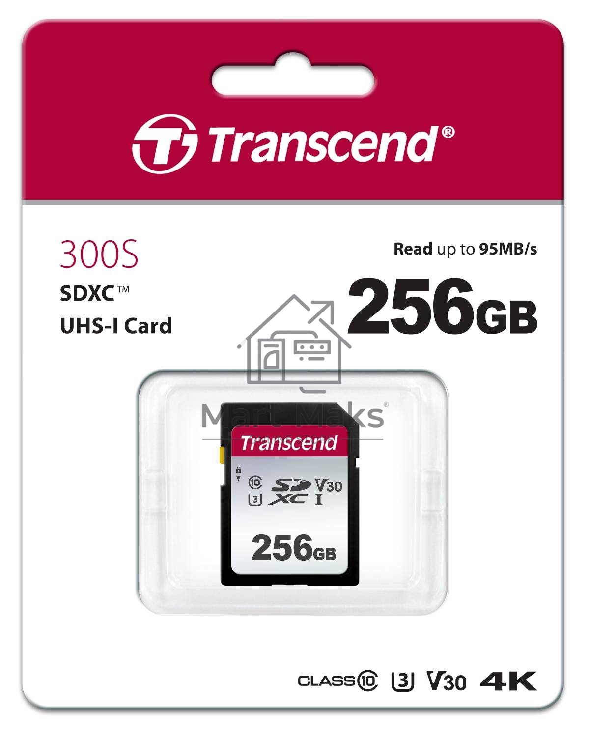 Флеш карта SD 256GB Transcend SDXC Class 10 UHS-I U3, V30, TLC, Silver